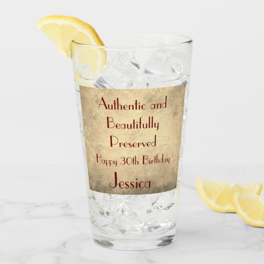 Elegante gepersonaliseerde Happy 30th Birthday Glas (Voorkant ijs)