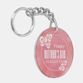 Elegante gepersonaliseerde Happy Moederdag Sleutel Sleutelhanger (Voorkant Links)