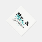 Elegante gepersonaliseerde heer en mevrouw bruilof servetten (Hoek)