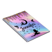 Elegante gepersonaliseerde holografische fee glitt notitieboek (Rechterzijde)