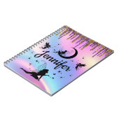 Elegante gepersonaliseerde holografische fee glitt notitieboek (Linkerzijde)