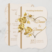 Elegante gepersonaliseerde huwelijksuitnodiging kaart (Voorkant / Achterkant)