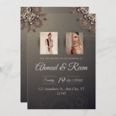 Elegante gepersonaliseerde Indiase bruiloft uitnod Kaart (Voorkant / Achterkant)