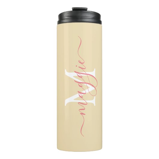 Elegante gepersonaliseerde Initiaal & naam Travel Thermosbeker (Voorkant)