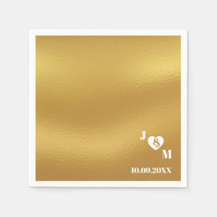Elegante Gepersonaliseerde Initialen Goud Witte Tr Servet