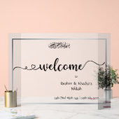 Elegante gepersonaliseerde islamitische bruiloft acryl bord (Huwelijk)