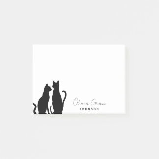 Elegante gepersonaliseerde kat silhouet Post-it No Post-it® Notes