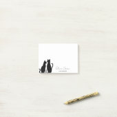 Elegante gepersonaliseerde kat silhouet Post-it No Post-it® Notes (Op bureau)
