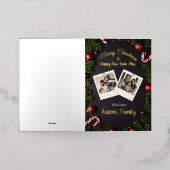 Elegante gepersonaliseerde kerst groet gouden Kaar Folie Wenskaart (Buiten Laag)