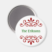 Elegante gepersonaliseerde kerst magneet (Voorkant / Achterkant)