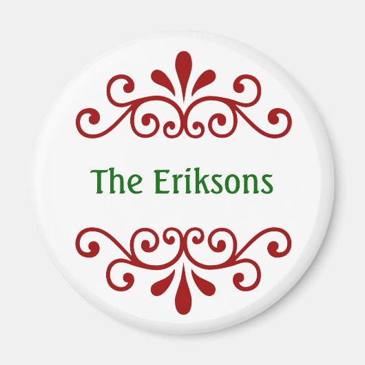 Elegante gepersonaliseerde kerst magneet (Voorkant)