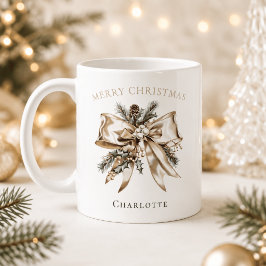 Elegante gepersonaliseerde kerstboog mok