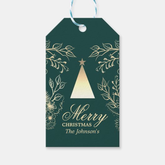 Elegante Gepersonaliseerde Kerstcadeautags Cadeaulabel (Voorkant)