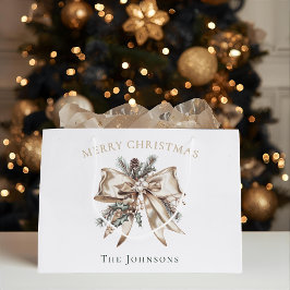 Elegante gepersonaliseerde kerstcadeautas groot cadeauzakje