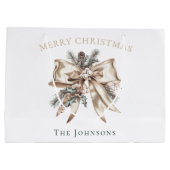 Elegante gepersonaliseerde kerstcadeautas groot cadeauzakje (Achterkant)