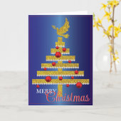 Elegante gepersonaliseerde kerstkaart kaart (Gele Bloem)