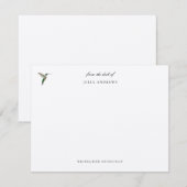 Elegante gepersonaliseerde kolibrie notitiekaartje (Voorkant / Achterkant)