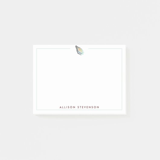 Elegante gepersonaliseerde kust oester waterverf post-it® notes (Voorkant)