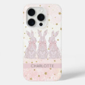 Elegante gepersonaliseerde Lace Bunny iPhone Case (Achterkant)