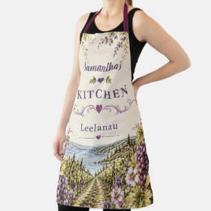 Elegante Gepersonaliseerde Leelanau Wijngaard Keuk Schort