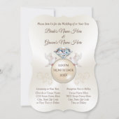 Elegante gepersonaliseerde liefdesvogel trouwkaart kaart (Voorkant)