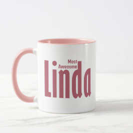 Elegante gepersonaliseerde "Linda" naam, Dark Roos Mok