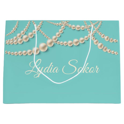 Elegante gepersonaliseerde luxe geschenktas met pa groot cadeauzakje (Voorkant)