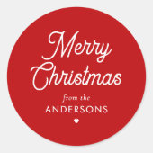 Elegante gepersonaliseerde Merry Christmas Gift La Ronde Sticker (Voorkant)