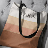 Elegante Gepersonaliseerde Minimalistische Gestree Tote Bag