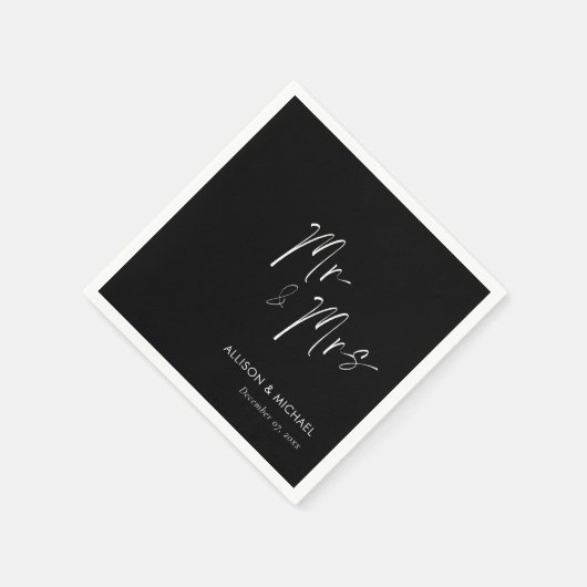 Elegante gepersonaliseerde minimalistische heer &  servet (Hoek)