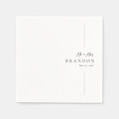 Elegante gepersonaliseerde minimalistische Mr & Mr Servet (Voorkant)