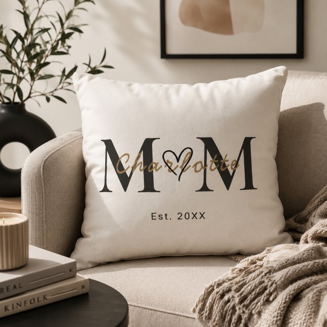 Elegante gepersonaliseerde Moeder Naam Oprichtings Kussen (Creator heeft geüpload)
