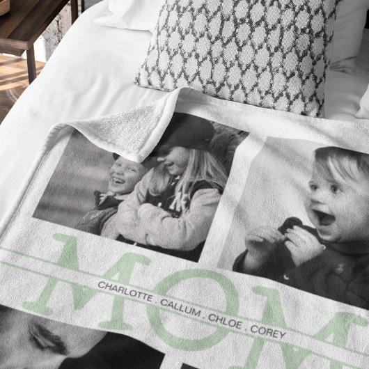 Elegante gepersonaliseerde moeders fotocollage fleece deken