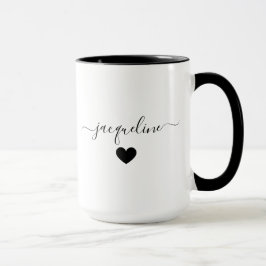 Elegante gepersonaliseerde mok met naam en hart