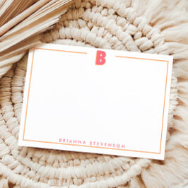 Elegante gepersonaliseerde monogram 3D letter B in Notitiekaartje