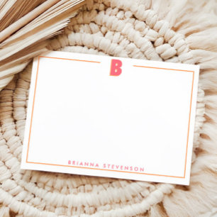 Elegante gepersonaliseerde monogram 3D letter B in Notitiekaartje