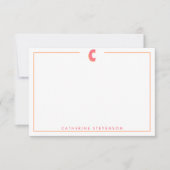 Elegante gepersonaliseerde monogram 3D letter C in Notitiekaartje (Voorkant)