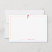 Elegante gepersonaliseerde monogram 3D letter F in Notitiekaartje (Voorkant)