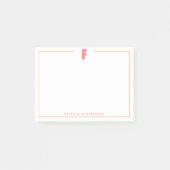 Elegante gepersonaliseerde monogram 3D letter F in Post-it® Notes (Voorkant)