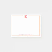Elegante gepersonaliseerde monogram 3D letter K in Post-it® Notes (Voorkant)
