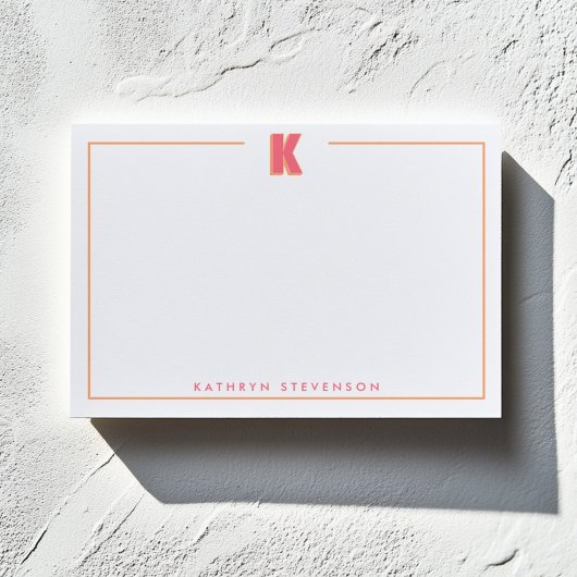 Elegante gepersonaliseerde monogram 3D letter K in Post-it® Notes