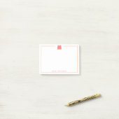 Elegante gepersonaliseerde monogram 3D letter M in Post-it® Notes (Op bureau)