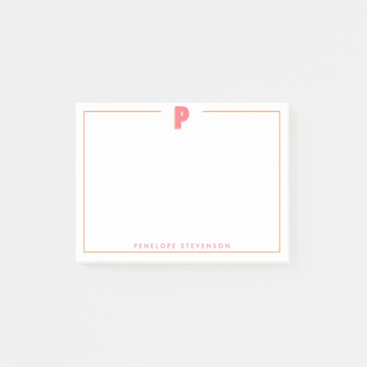 Elegante gepersonaliseerde monogram 3D letter P in Post-it® Notes (Voorkant)