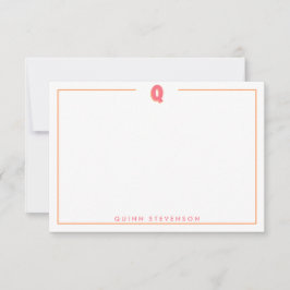Elegante gepersonaliseerde monogram 3D letter Q in Notitiekaartje