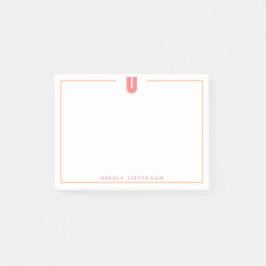 Elegante gepersonaliseerde monogram 3D letter U in Post-it® Notes