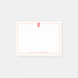 Elegante gepersonaliseerde monogram 3D letter V in Post-it® Notes
