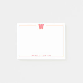 Elegante gepersonaliseerde monogram 3D letter W in Post-it® Notes
