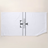 Elegante gepersonaliseerde monogram aangepaste naa strandlaken (Voorkant)