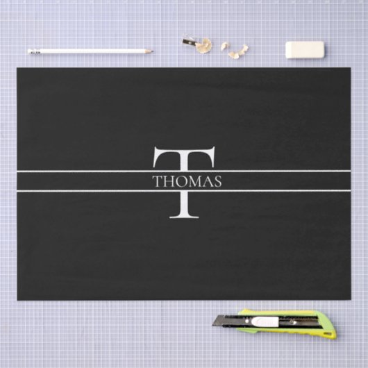 Elegante gepersonaliseerde monogram aangepaste naa tissuepapier (Craft)