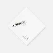 Elegante gepersonaliseerde monogram bruiloft cockt servet (Hoek)